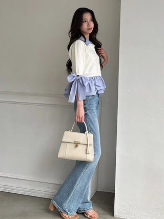 Layered Shirt Knit Top
