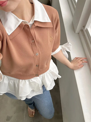 Layered Shirt Knit Top