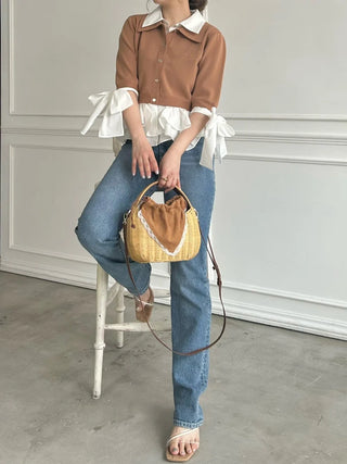 Layered Shirt Knit Top