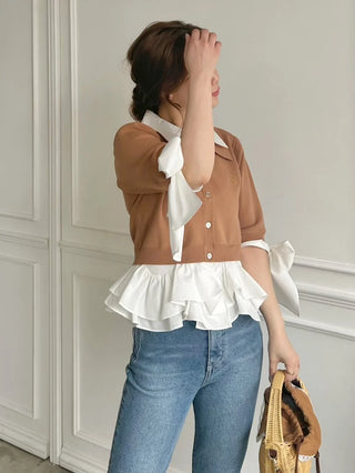 Layered Shirt Knit Top