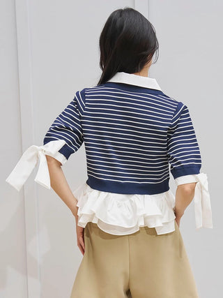 Layered Shirt Knit Top