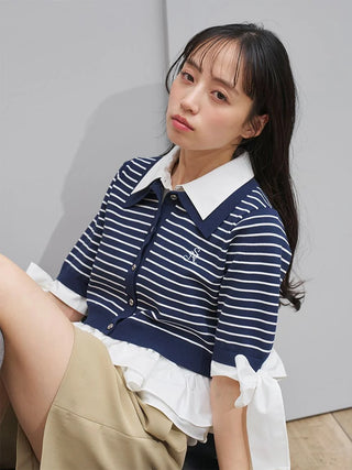 Layered Shirt Knit Top