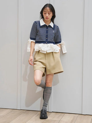 Layered Shirt Knit Top