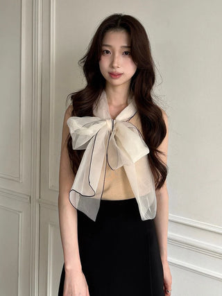Organza Bow Sleeveless Top