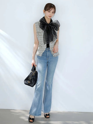Organza Bow Sleeveless Top