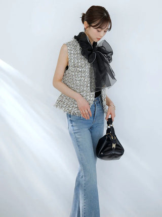 Organza Bow Sleeveless Top