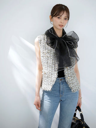 Organza Bow Sleeveless Top