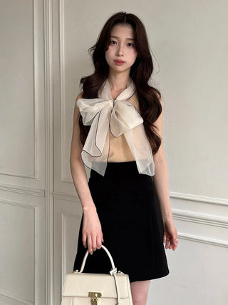Organza Bow Sleeveless Top
