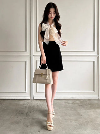Organza Bow Sleeveless Top
