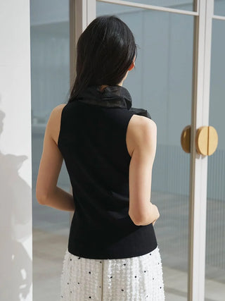 Organza Bow Sleeveless Top