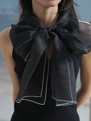 Organza Bow Sleeveless Top