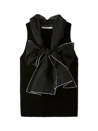 Organza Bow Sleeveless Top