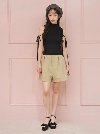 Lace-Up Ribbon Knit Pullover