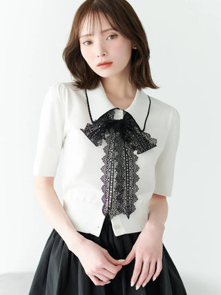 Bow Tie Lace Knit Top