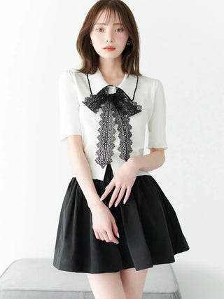 Bow Tie Lace Knit Top