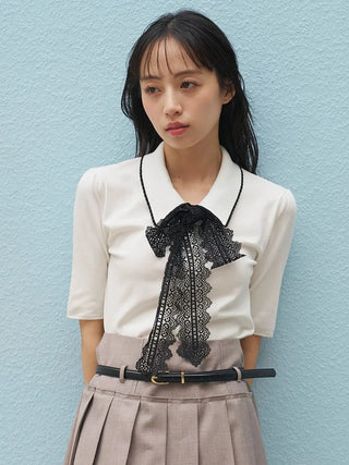 Bow Tie Lace Knit Top