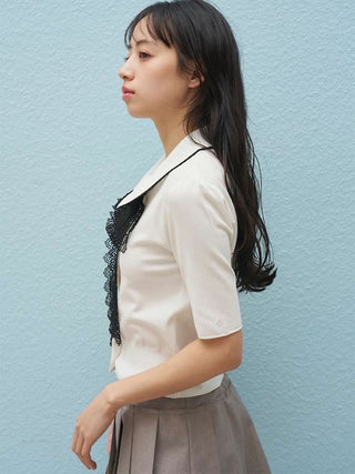 Bow Tie Lace Knit Top