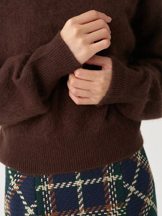 Wool Mink Off-Shoulder Pullover