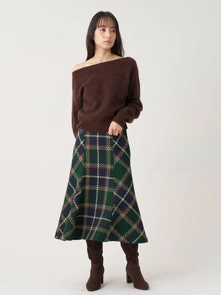 Wool Mink Off-Shoulder Pullover