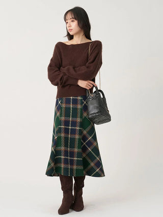 Wool Mink Off-Shoulder Pullover