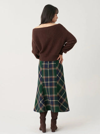 Wool Mink Off-Shoulder Pullover