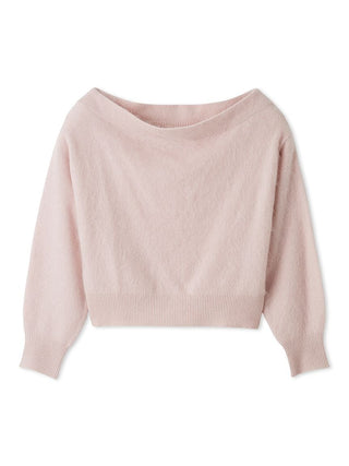 Wool Mink Off-Shoulder Pullover