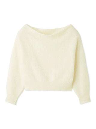 Wool Mink Off-Shoulder Pullover