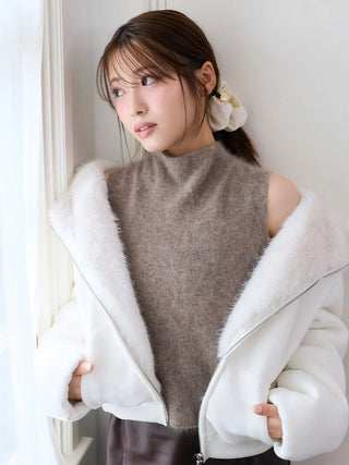 Premium Wool-Mink Sleeveless Pullover