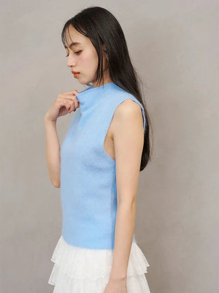 Premium Wool-Mink Sleeveless Pullover