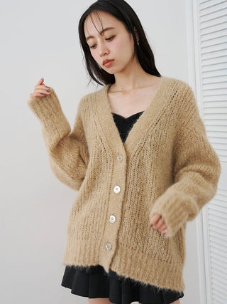 PREMIUM Fancy Alpaca Mid-Length Cardigan
