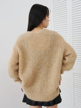 PREMIUM Fancy Alpaca Mid-Length Cardigan