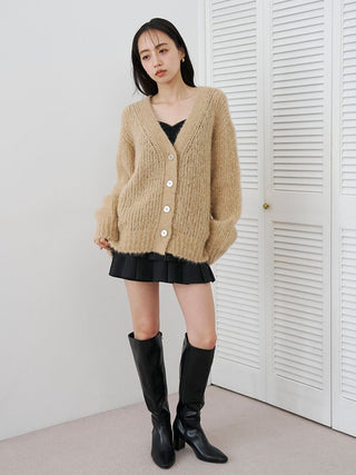 PREMIUM Fancy Alpaca Mid-Length Cardigan