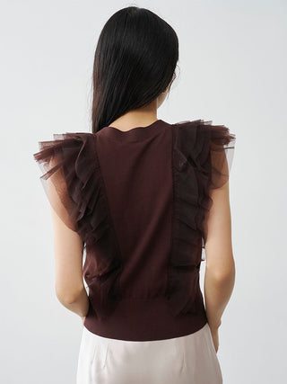 Tulle Ruffle Knit Sweater