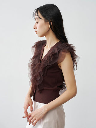 Tulle Ruffle Knit Sweater