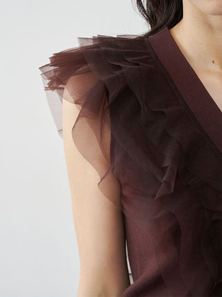 Tulle Ruffle Knit Sweater