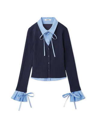 Shirt Layered Knit Top