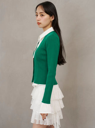 Shirt Layered Knit Top