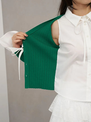 Shirt Layered Knit Top