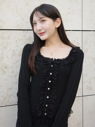 Ruffle Detail Knit Top