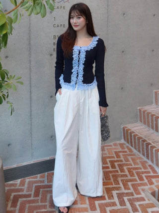 Ruffle Detail Knit Top