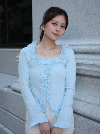 Ruffle Detail Knit Top