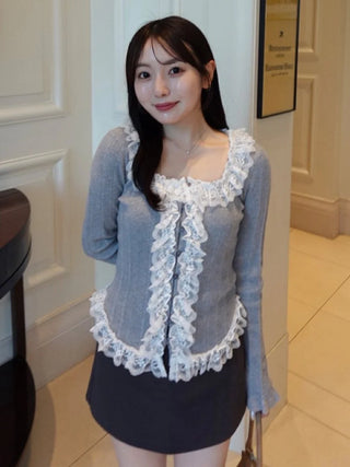 Ruffle Detail Knit Top