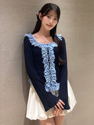 Ruffle Detail Knit Top