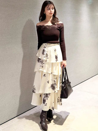 Lace Off-Shoulder Knit Pullover