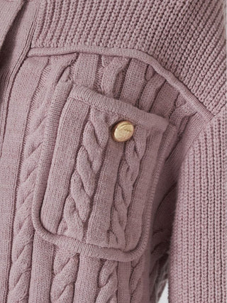 Gold-Button Mid-Length Cardigan