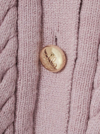 Gold-Button Mid-Length Cardigan