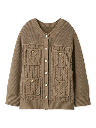 Gold-Button Mid-Length Cardigan