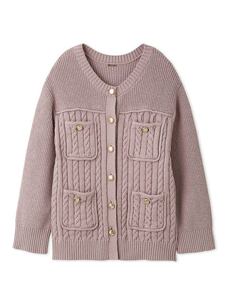 Gold-Button Mid-Length Cardigan