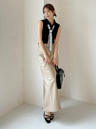 Stretch Faux Leather Pencil Skirt