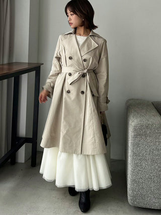Flared Mid-Length Trench Coat